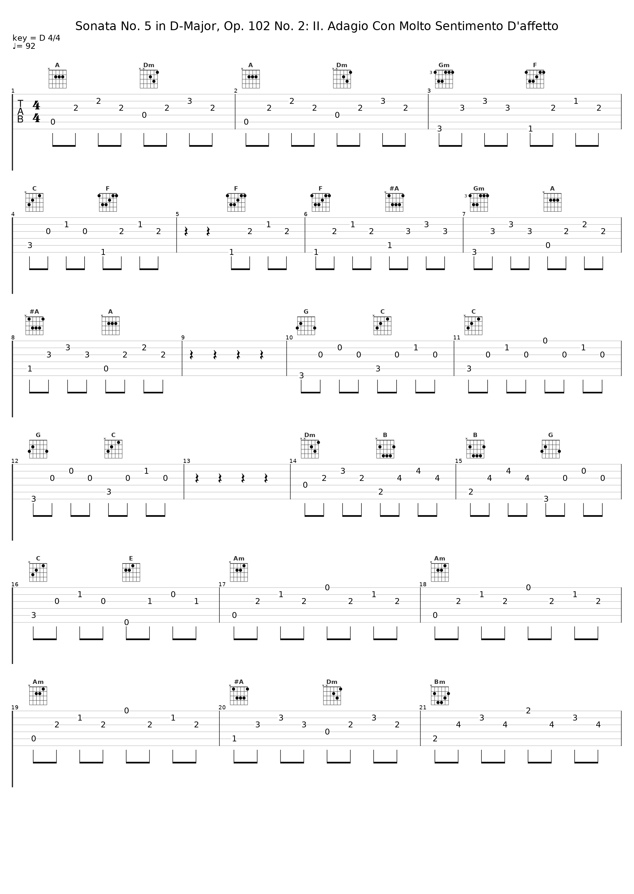 Sonata No. 5 in D-Major, Op. 102 No. 2: II. Adagio Con Molto Sentimento D'affetto_David Ernst Molnar,Tibor Molnár_1