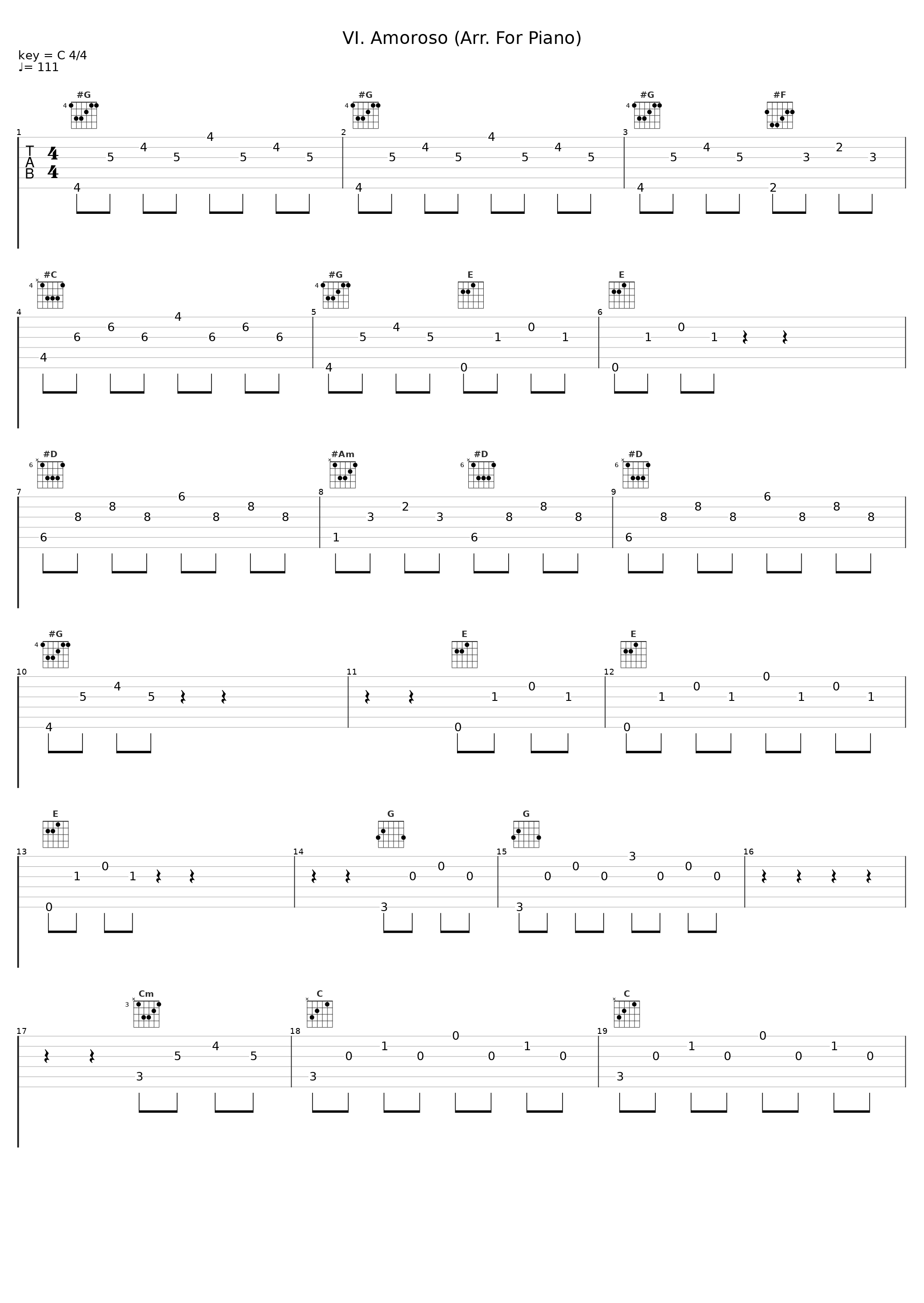 VI. Amoroso (Arr. For Piano)_Wilhem Latchoumia_1