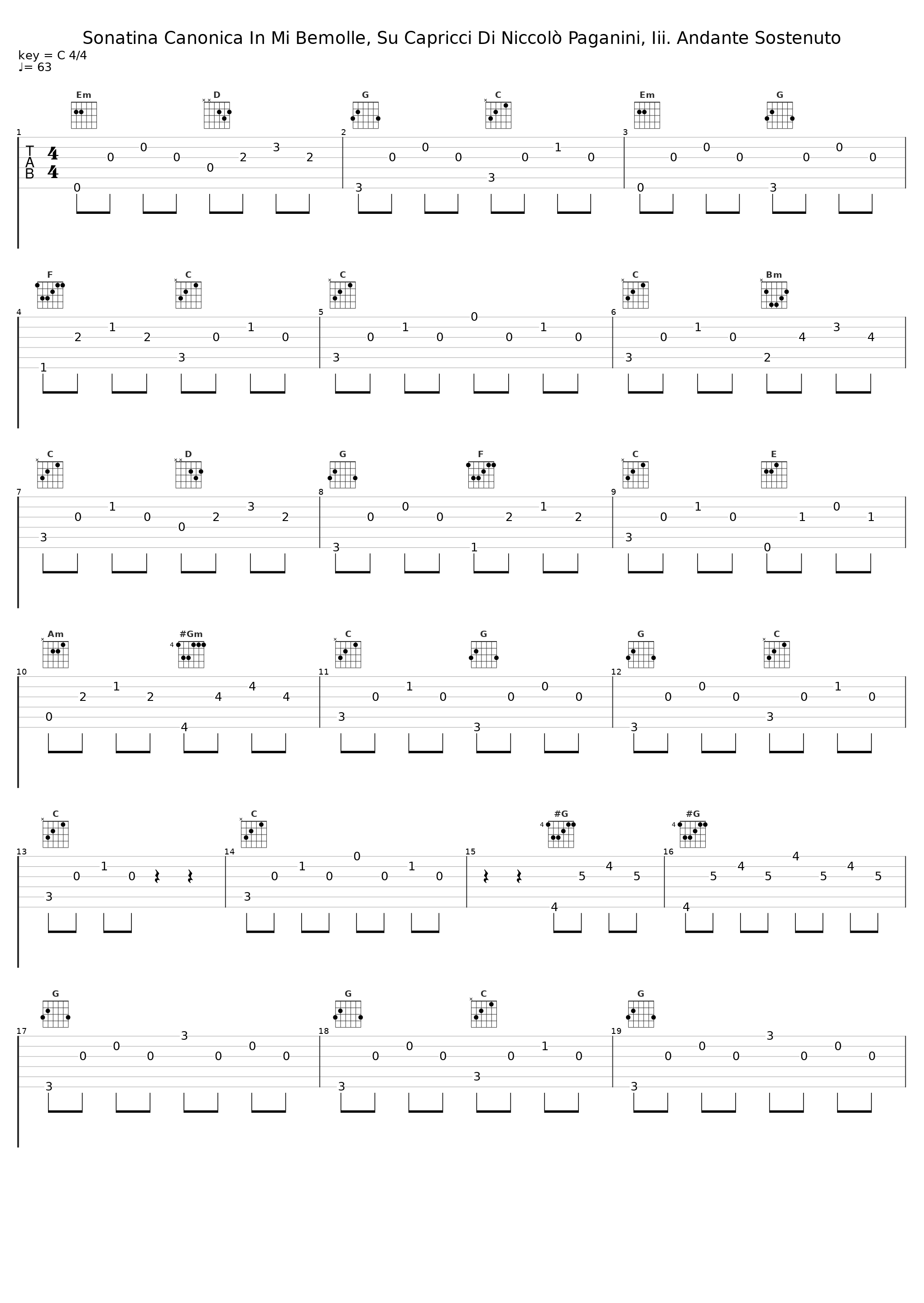 Sonatina Canonica In Mi Bemolle, Su Capricci Di Niccolò Paganini, Iii. Andante Sostenuto_Classical Artists_1