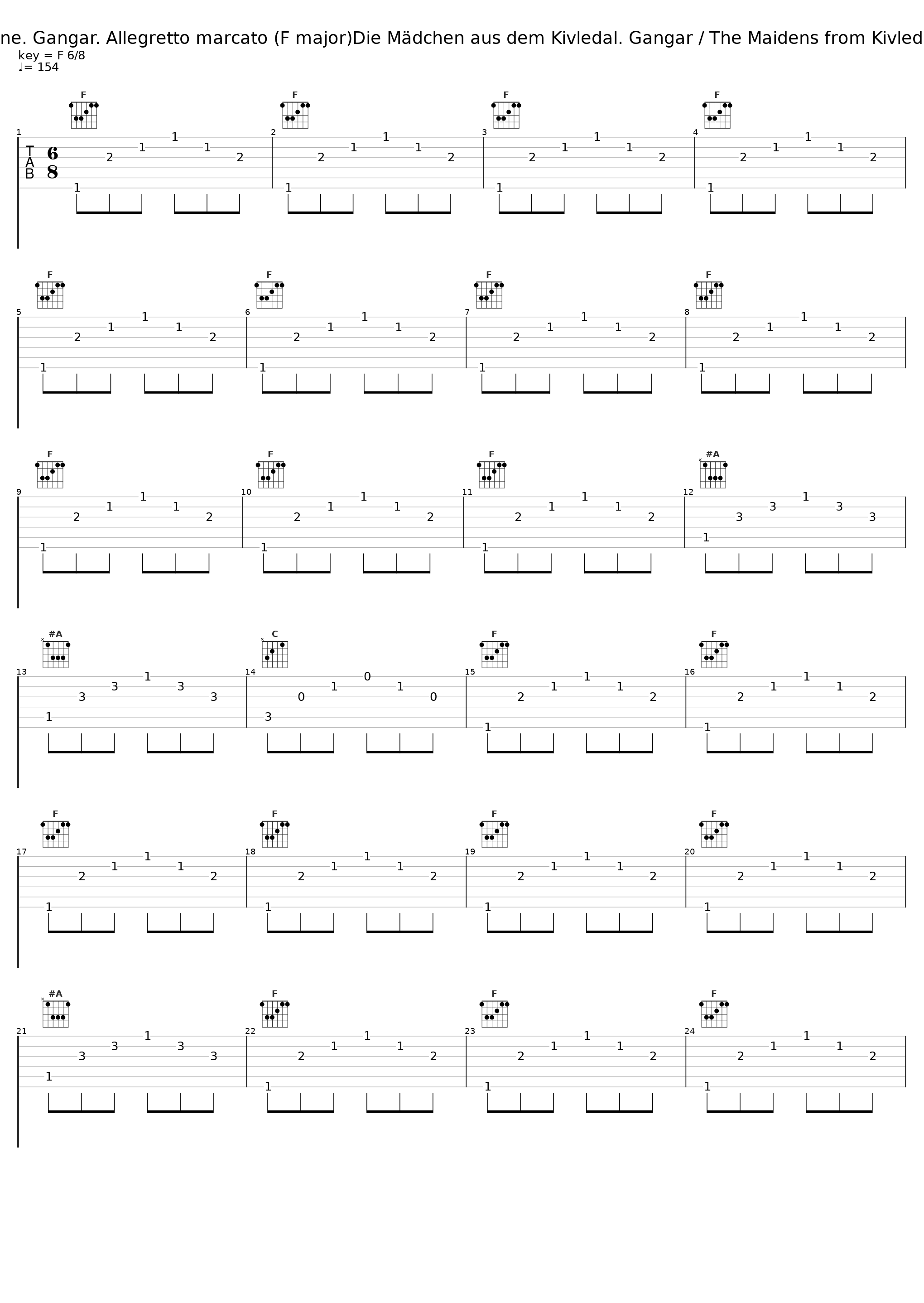 Kivlemøyane. Gangar. Allegretto marcato (F major)Die Mädchen aus dem Kivledal. Gangar / The Maidens from Kivledal. Gangar_Einar Steen-Nøkleberg_1