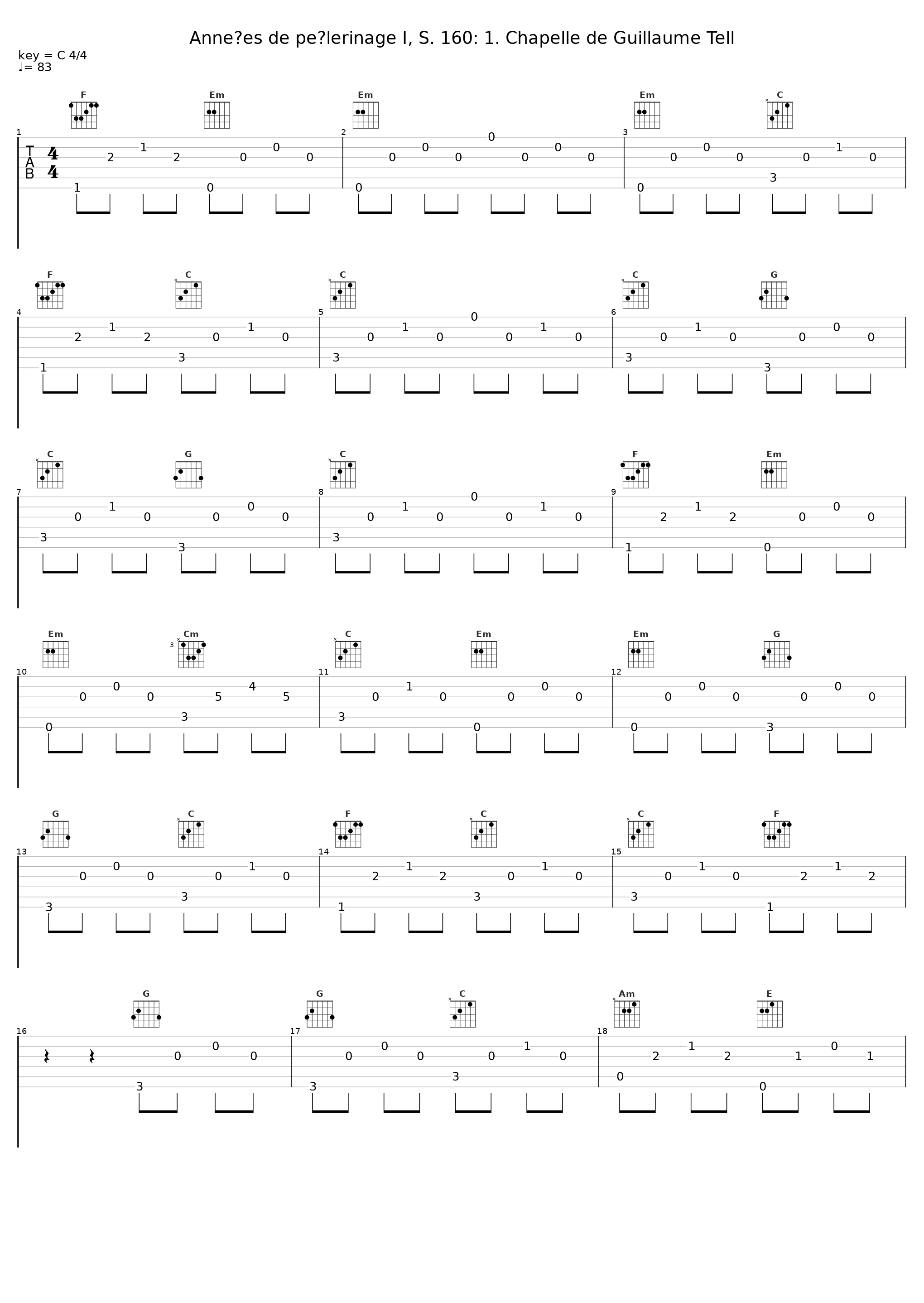 Années de pèlerinage I, S. 160: 1. Chapelle de Guillaume Tell_Al Goranski,Franz Liszt_1