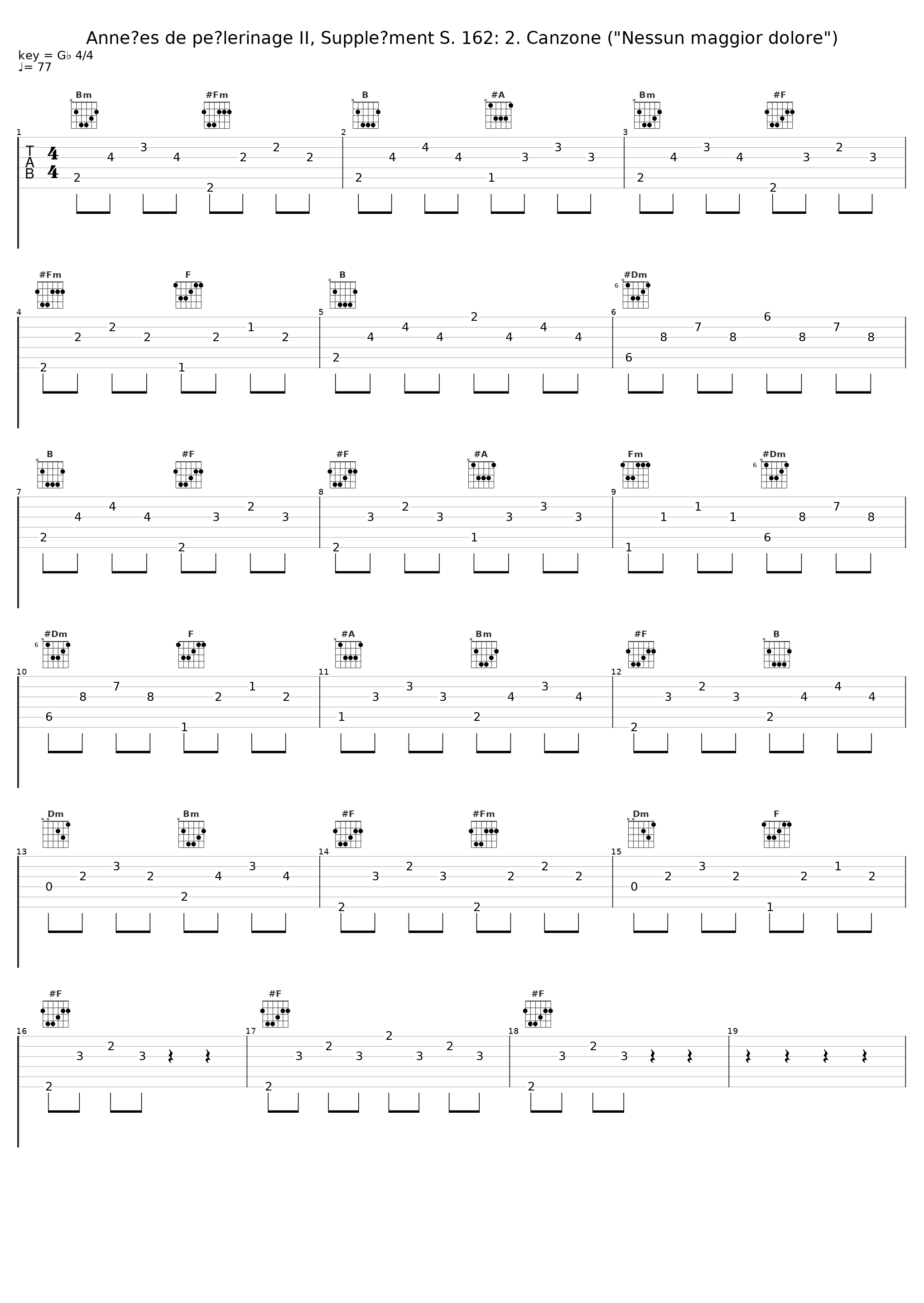 Années de pèlerinage II, Supplément S. 162: 2. Canzone ("Nessun maggior dolore")_Al Goranski,Franz Liszt_1