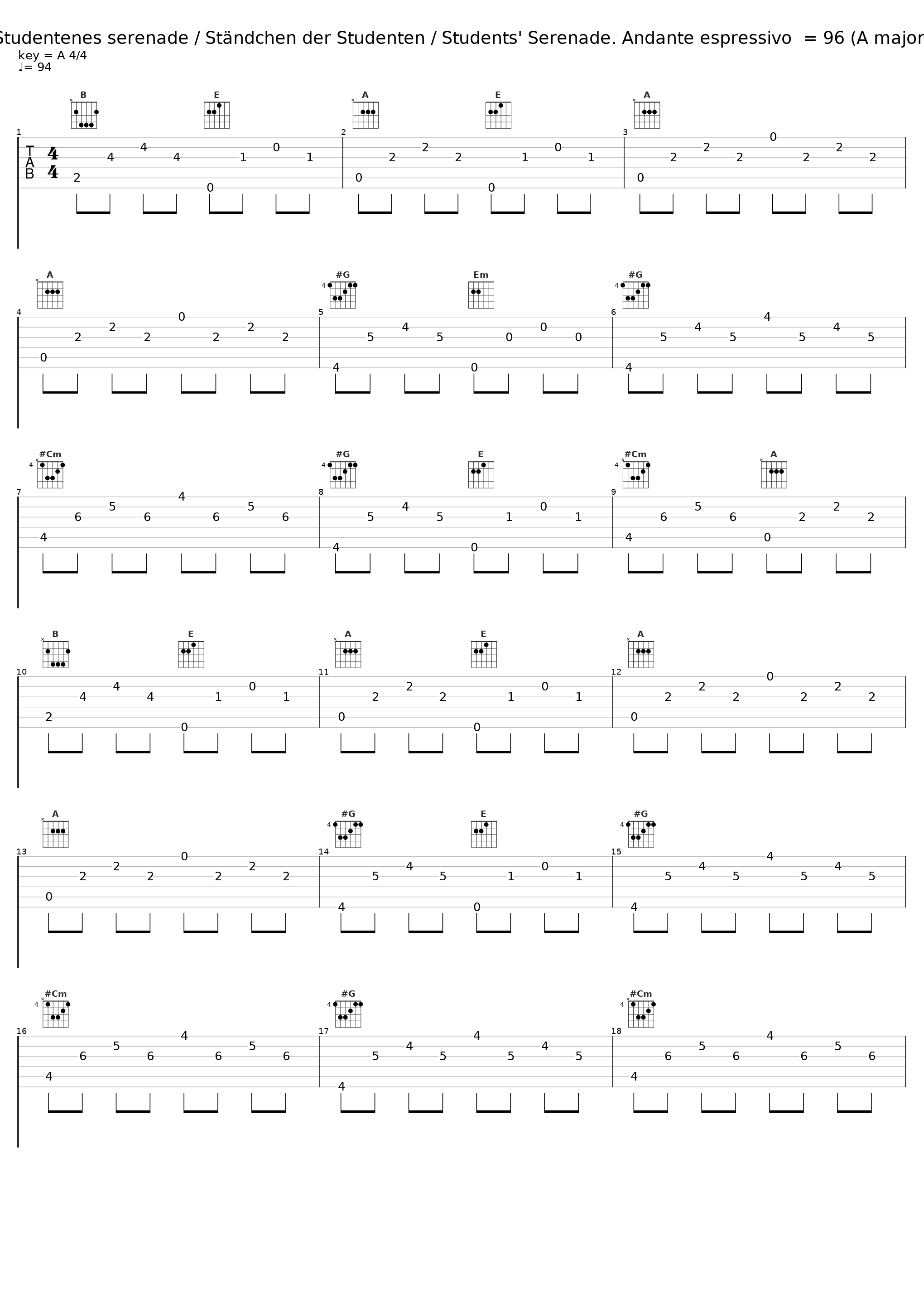 Studentenes serenade / Ständchen der Studenten / Students' Serenade. Andante espressivo  = 96 (A major)_Einar Steen-Nøkleberg_1