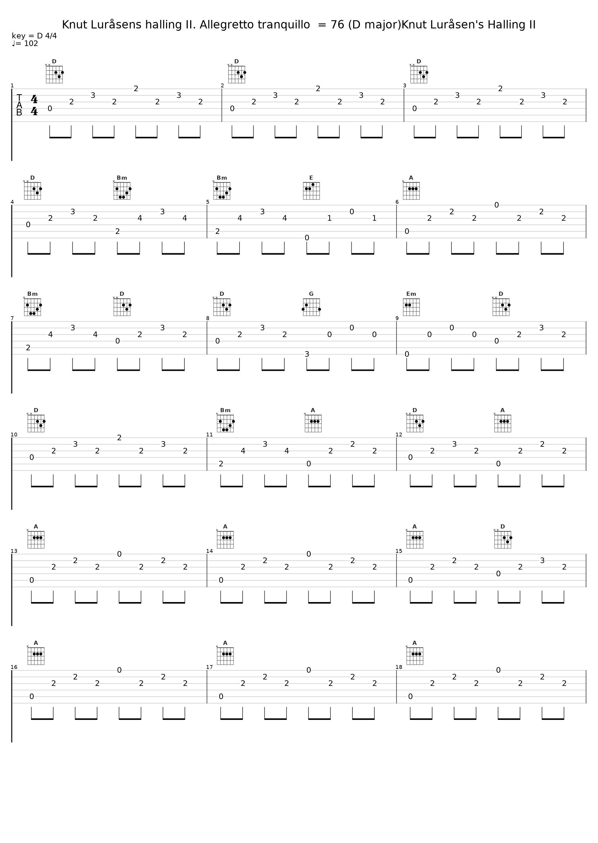 Knut Luråsens halling II. Allegretto tranquillo = 76 (D major)Knut Luråsen's Halling II_Einar Steen-Nøkleberg_1