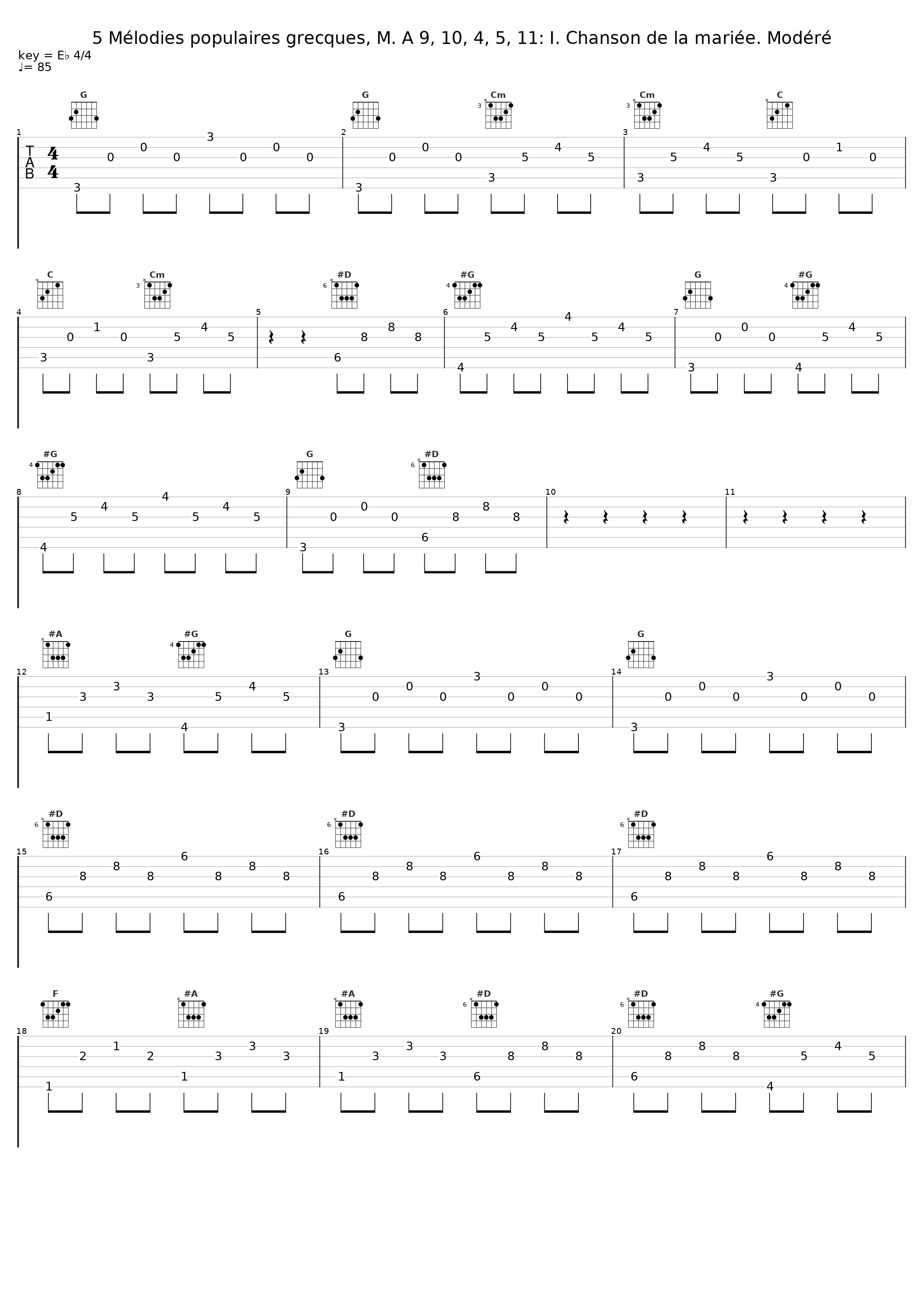 5 Mélodies populaires grecques, M. A 9, 10, 4, 5, 11: I. Chanson de la mariée. Modéré_Nathalia Milstein,Maria Milstein_1