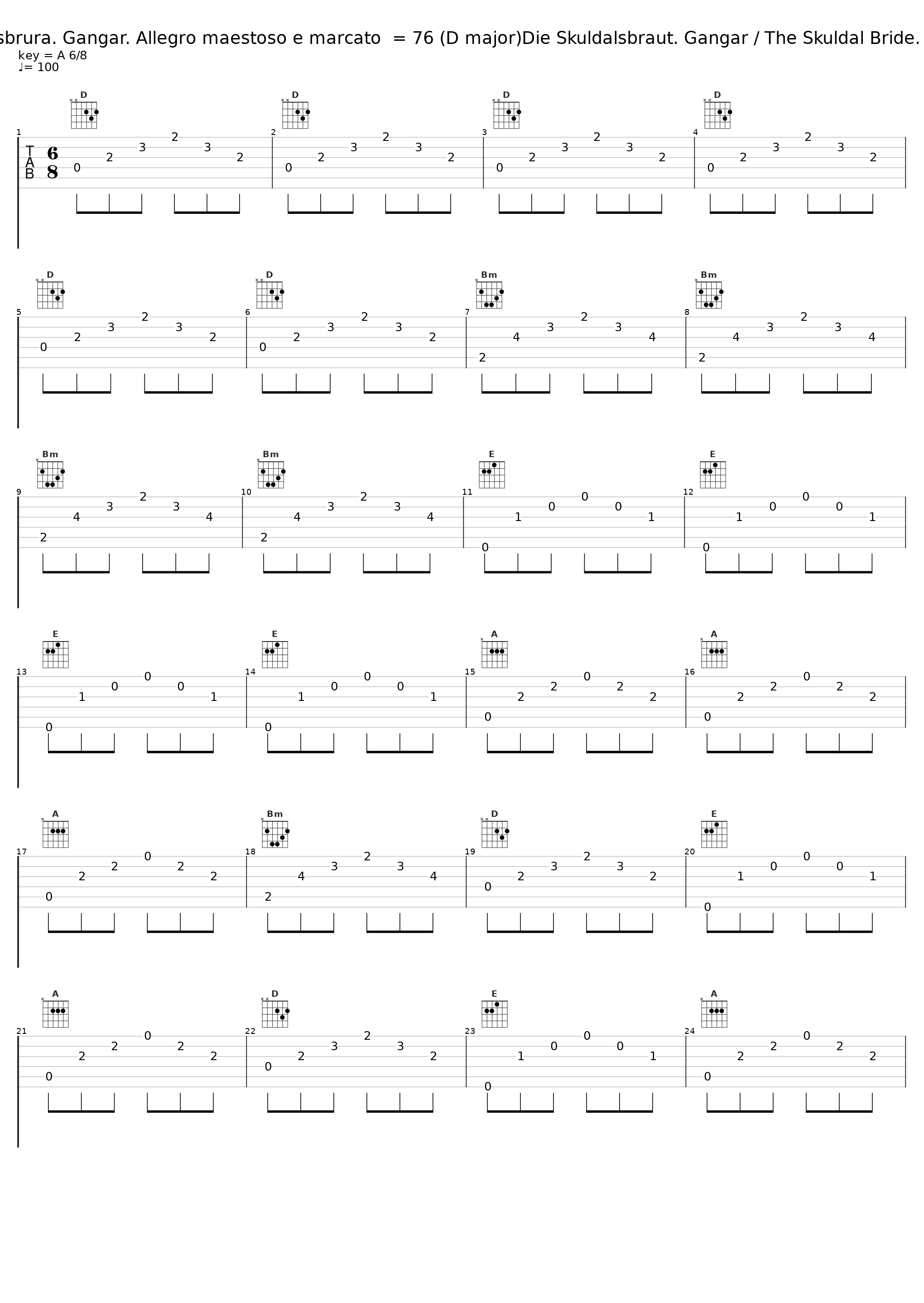 Skuldalsbrura. Gangar. Allegro maestoso e marcato = 76 (D major)Die Skuldalsbraut. Gangar / The Skuldal Bride. Gangar_Einar Steen-Nøkleberg_1