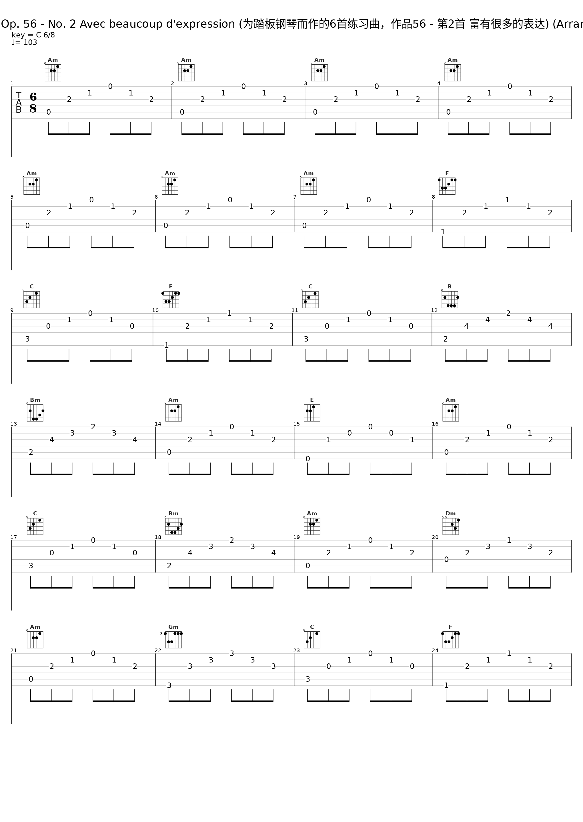 Six Studies for the Pedal Piano, Op. 56 - No. 2 Avec beaucoup d'expression (为踏板钢琴而作的6首练习曲，作品56 - 第2首 富有很多的表达) (Arranged for two piano by Debussy)_Classical Artists_1