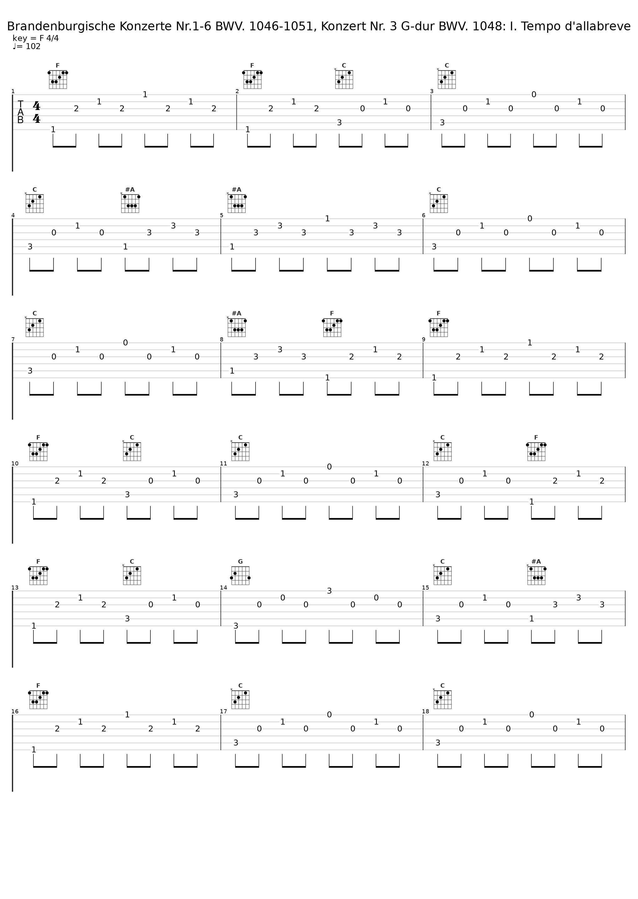 Brandenburgische Konzerte Nr.1-6 BWV. 1046-1051, Konzert Nr. 3 G-dur BWV. 1048: I. Tempo d'allabreve_La Stravaganza Hamburg,Siegbert Rampe_1