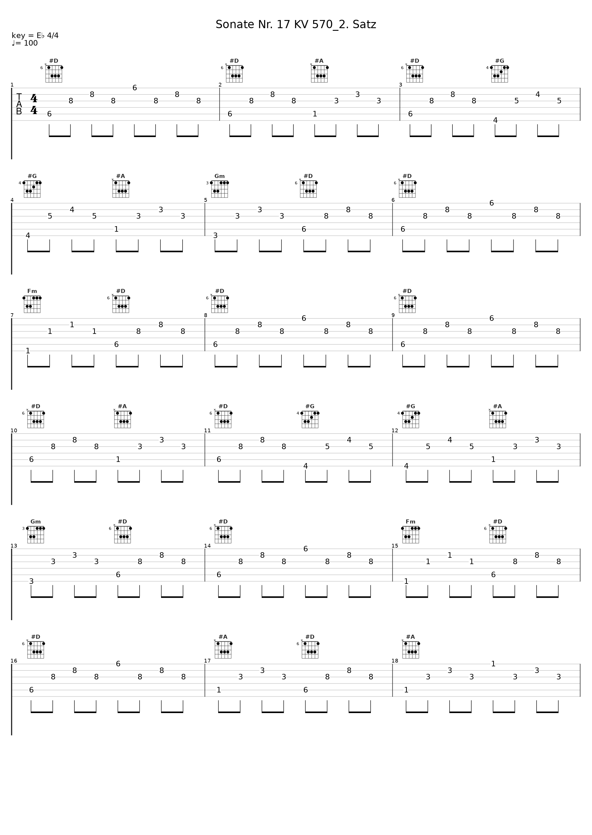 Sonate Nr. 17 KV 570_2. Satz_Classical Artists_1