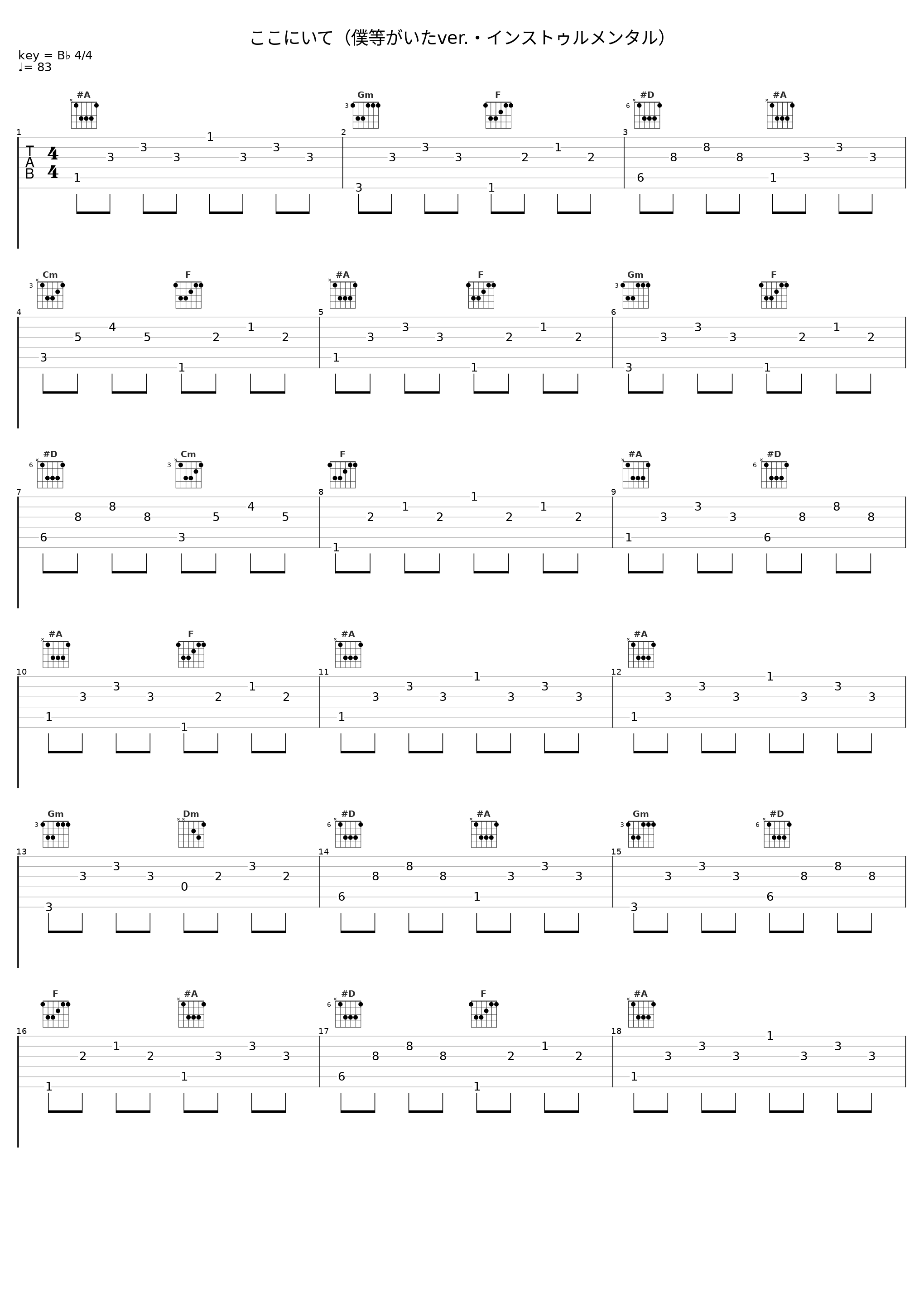 ここにいて（僕等がいたver.・インストゥルメンタル）_日本ACG_1