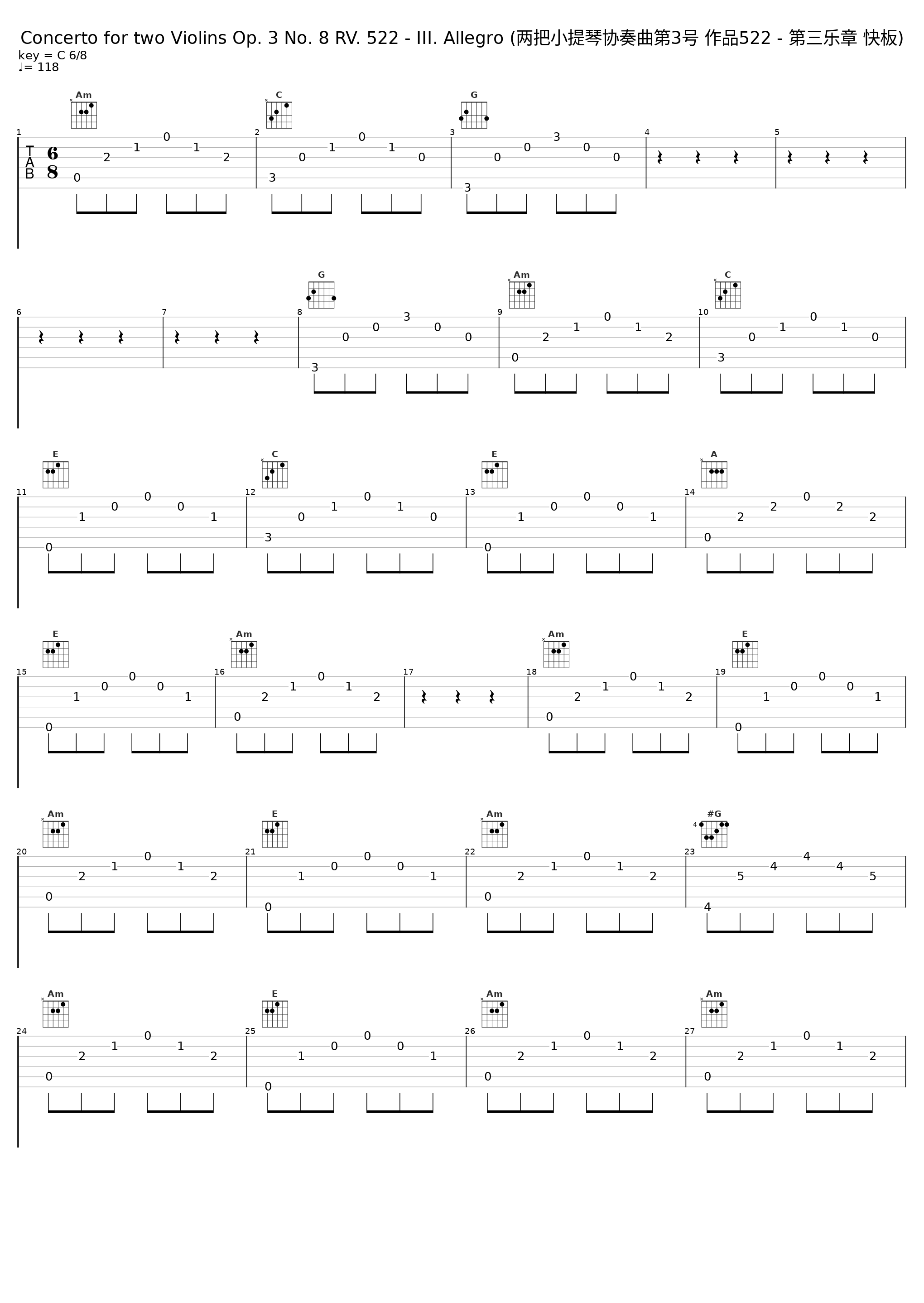 Concerto for two Violins Op. 3 No. 8 RV. 522 - III. Allegro (两把小提琴协奏曲第3号 作品522 - 第三乐章 快板)_Henryk Szeryng,English Chamber Orchestra,José-Luis Garcia_1