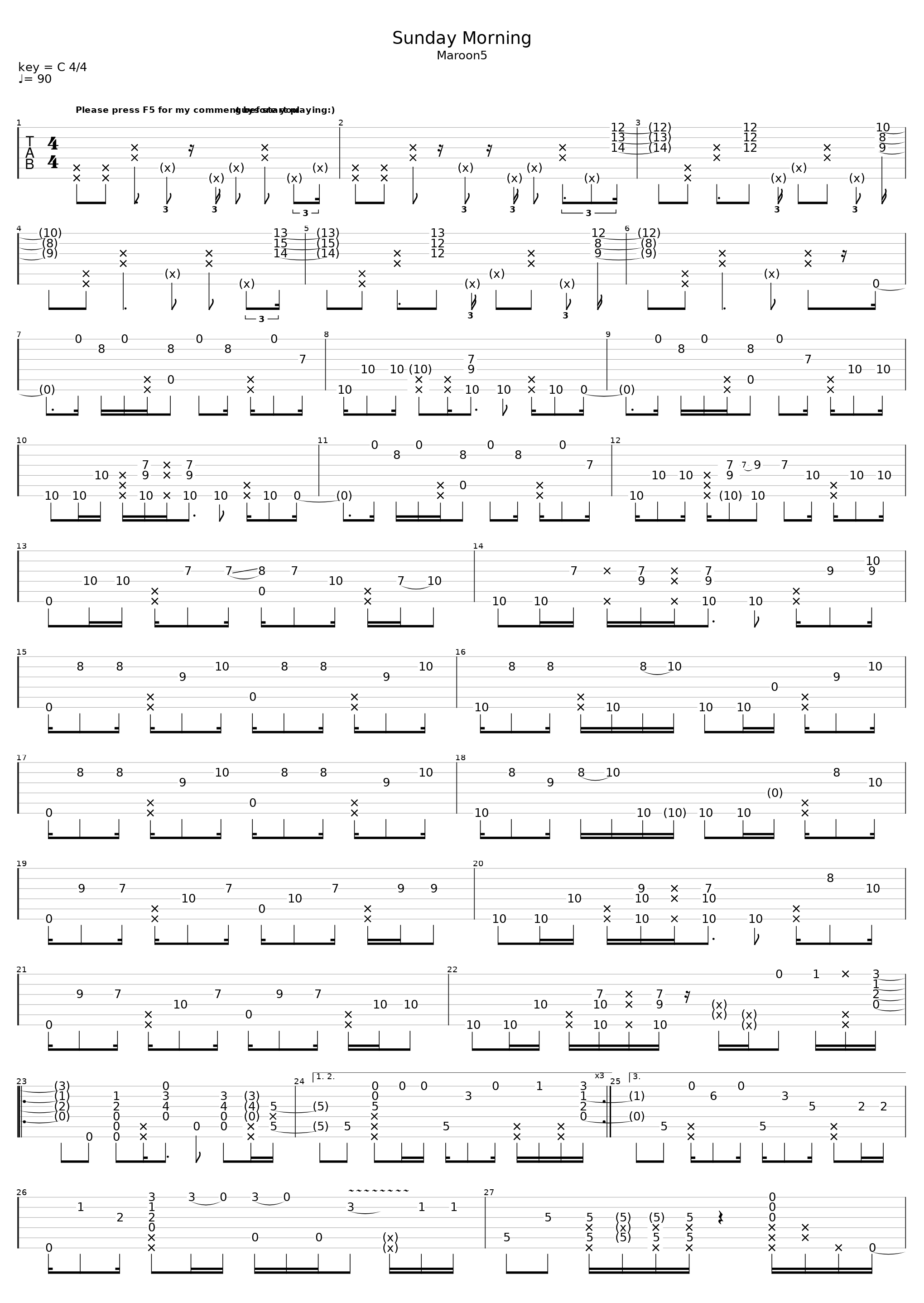 Sunday Morning (Maroon 5)_Sungha Jung_1