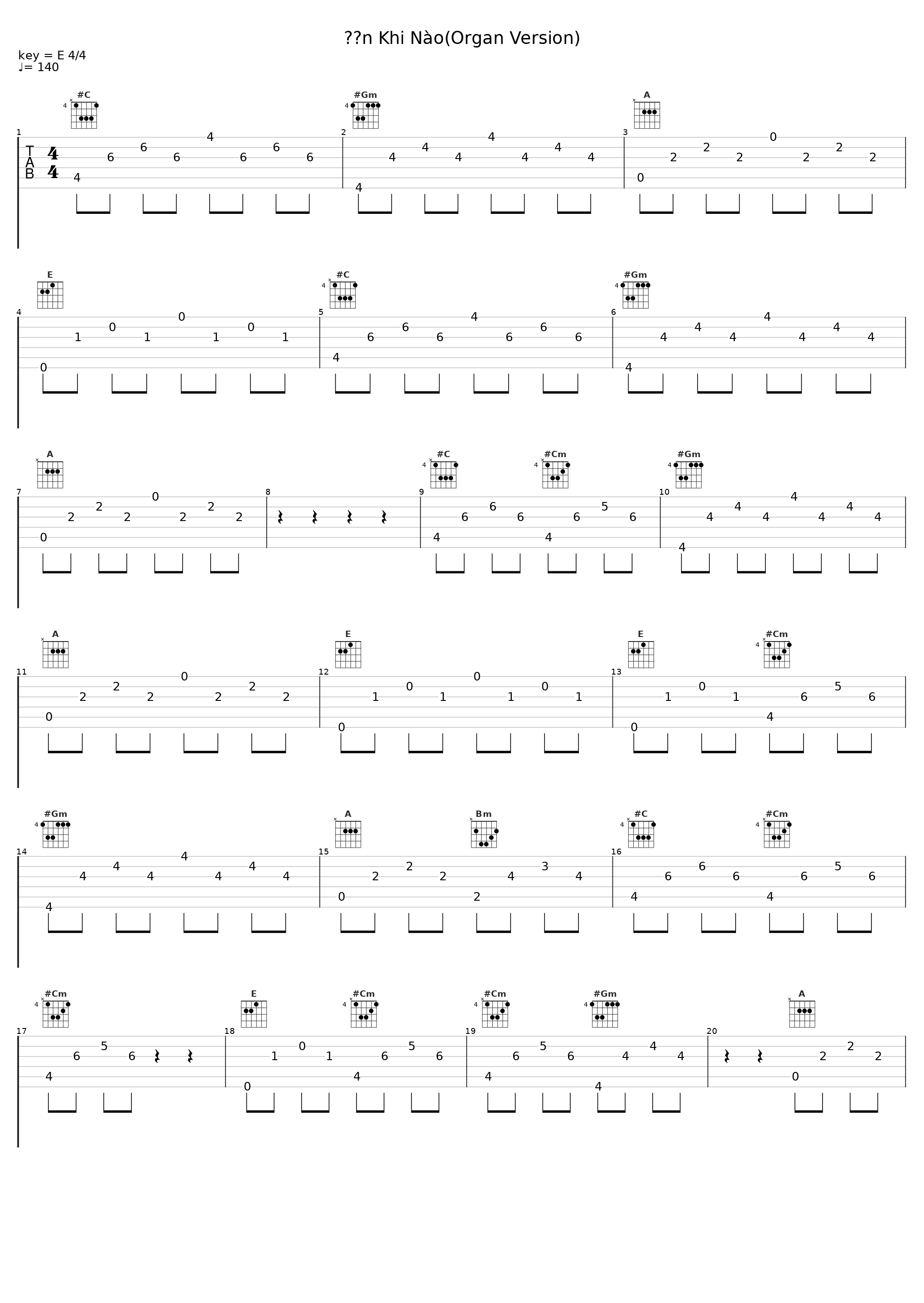 Đến Khi Nào(Organ Version)_Lương Chấn Nam,Khắc Việt_1