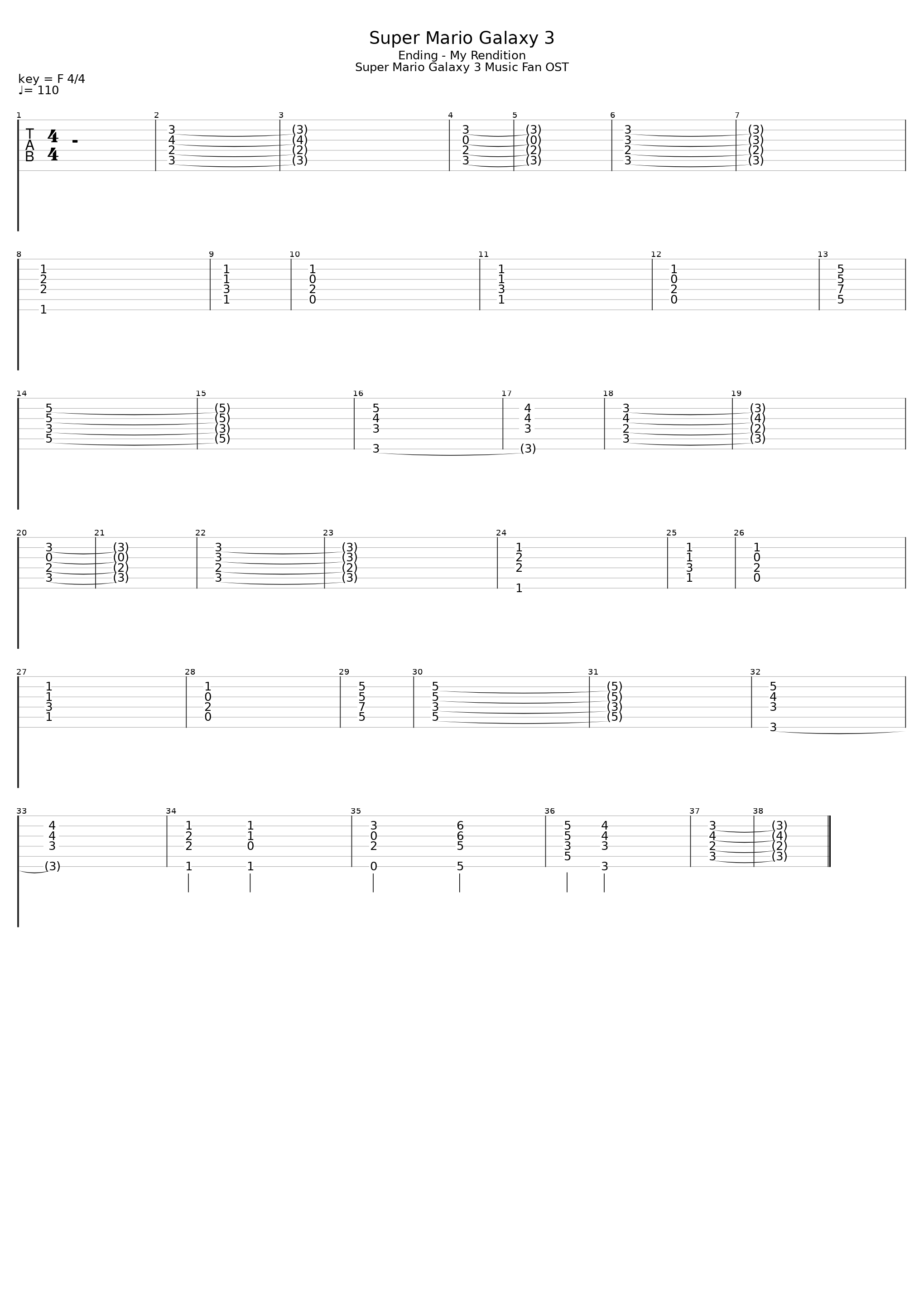 Super Mario Galaxy 3 Music: Ending - My Rendition_Chris Wonfor_1