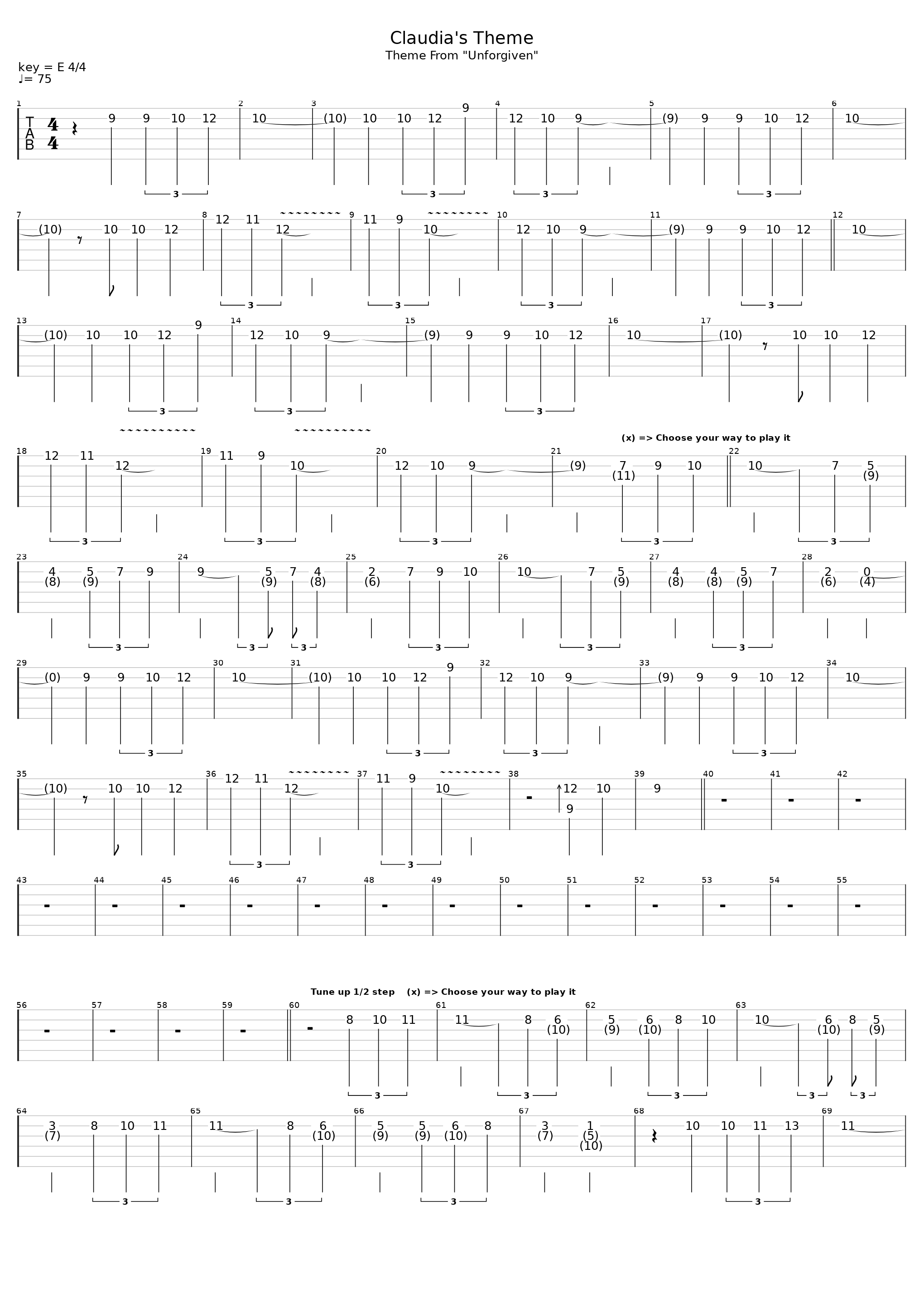 Claudia's Theme Frome The Movie "Unforgiven"_Clint Eastwood_1