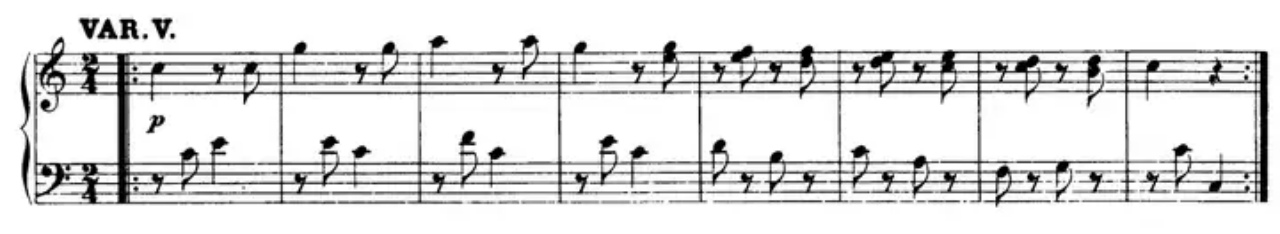 Mozart’s Variations 5|SheetMusicGo