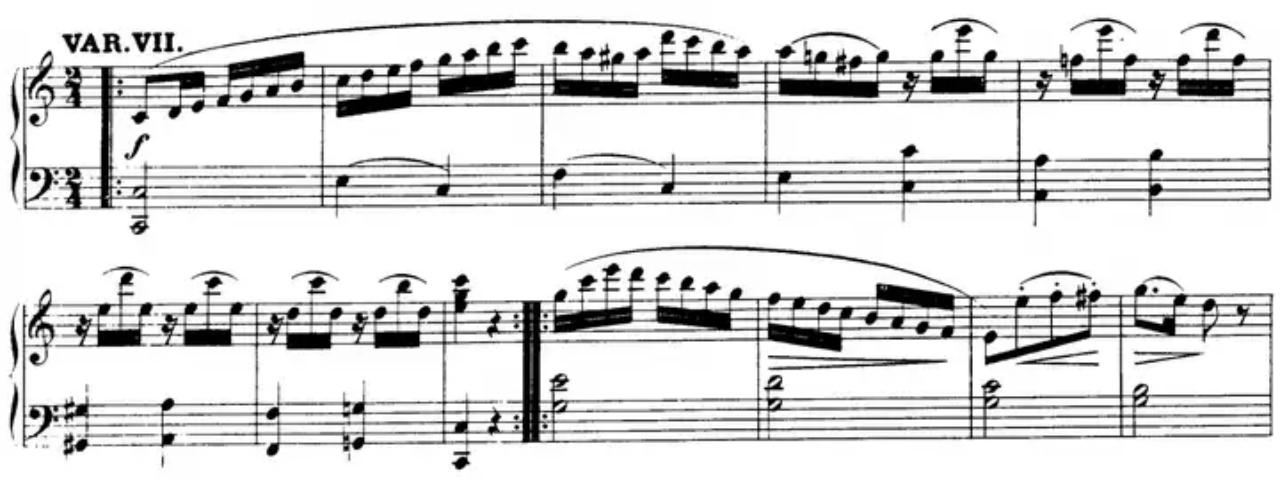 Mozart’s Variations 7|SheetMusicGo