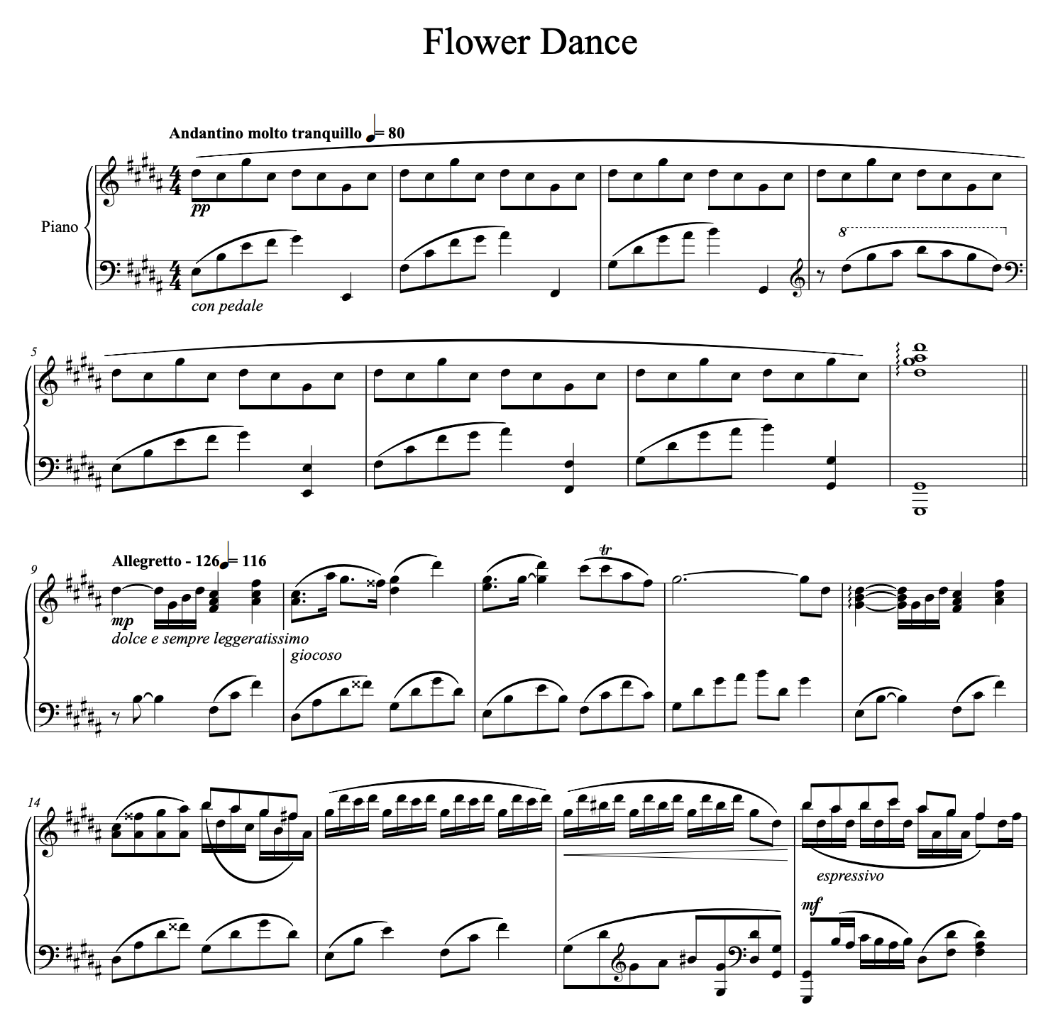flower dance piano sheet music|SheetMusicGo