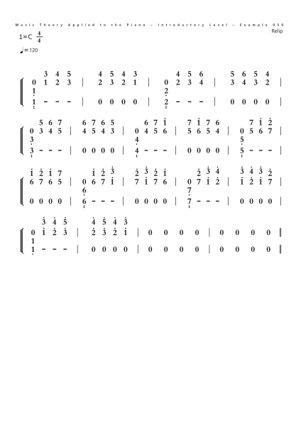 Music Theory Applied to the Piano – Introductory Level – Example 050钢琴简谱-undefined-免费下载-天天钢琴