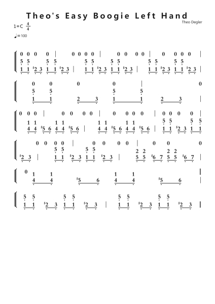 Theo's Easy Boogie Left Hand钢琴简谱-undefined-免费下载-天天钢琴