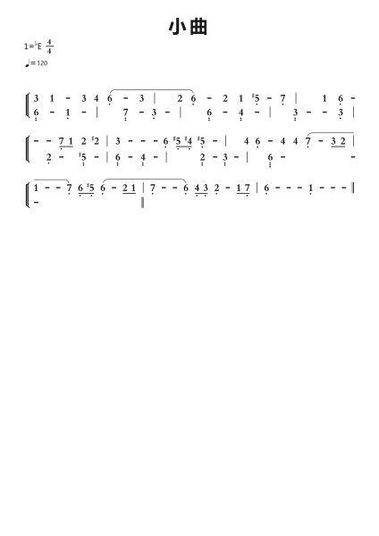 小曲钢琴简谱-undefined-免费下载-天天钢琴