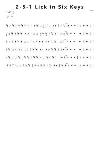 2-5-1 Lick in Six Keys钢琴简谱-undefined-免费下载-天天钢琴