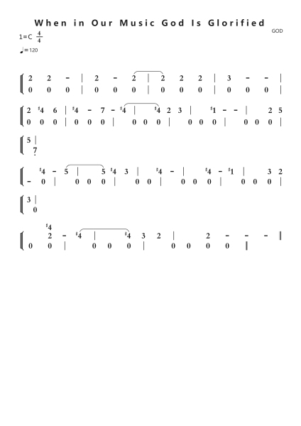 When in Our Music God Is Glorified钢琴简谱-undefined-免费下载-天天钢琴