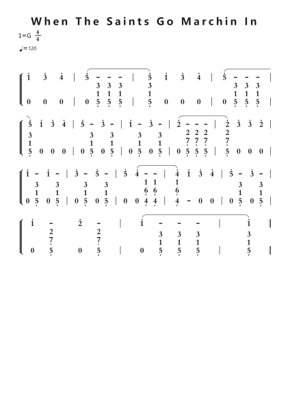 When The Saints Go Marchin In钢琴简谱-undefined-免费下载-天天钢琴