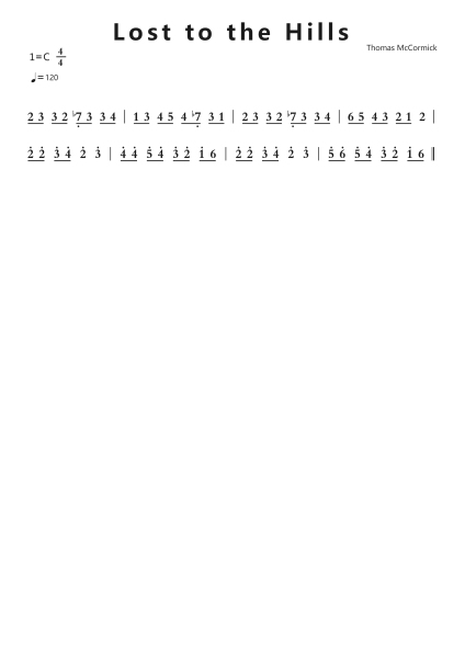 Lost to the Hills钢琴简谱-undefined-免费下载-天天钢琴