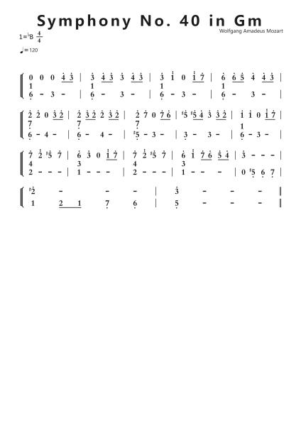 Symphony No. 40 in Gm钢琴简谱-undefined-免费下载-天天钢琴