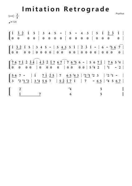 Imitation: Retrograde钢琴简谱-undefined-免费下载-天天钢琴