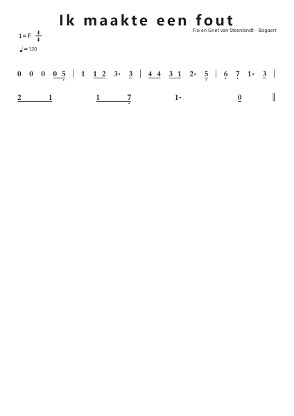 Ik maakte een fout钢琴简谱-undefined-免费下载-天天钢琴