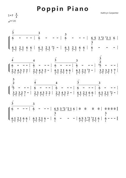 Poppin Piano钢琴简谱-undefined-免费下载-天天钢琴