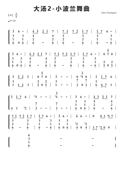 大汤2-小波兰舞曲钢琴简谱-undefined-免费下载-天天钢琴