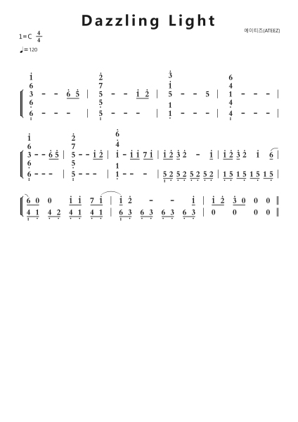 Dazzling Light钢琴简谱-undefined-免费下载-天天钢琴