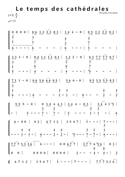Le temps des cathédrales钢琴简谱-undefined-免费下载-天天钢琴