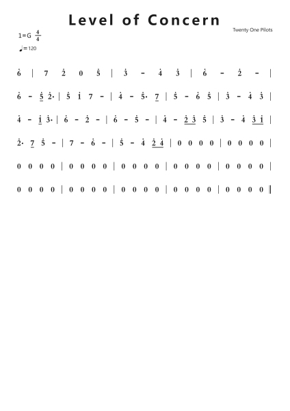 Level of Concern钢琴简谱-undefined-免费下载-天天钢琴