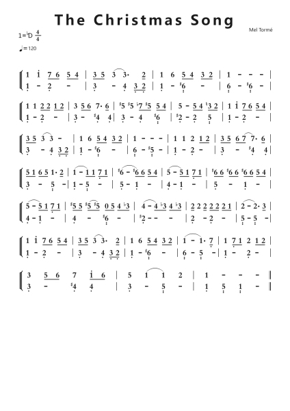 The Christmas Song钢琴简谱-undefined-免费下载-天天钢琴