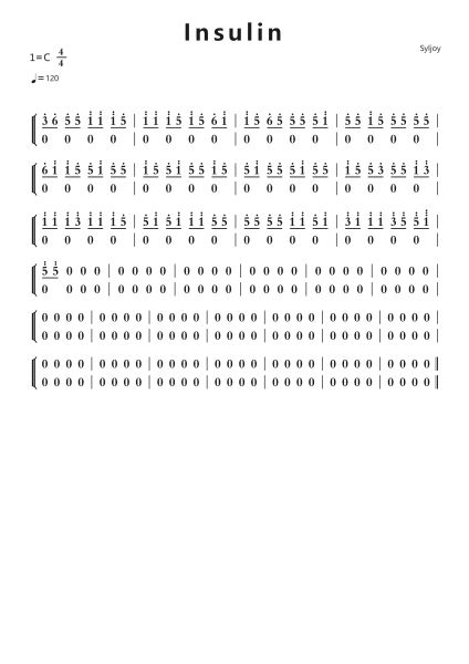 Insulin钢琴简谱-undefined-免费下载-天天钢琴