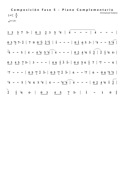Composición Fase 5 - Piano Complementario钢琴简谱-undefined-免费下载-天天钢琴