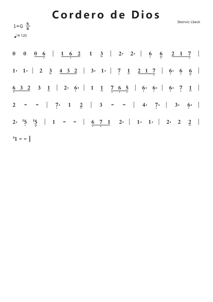 Cordero de Dios钢琴简谱-undefined-免费下载-天天钢琴