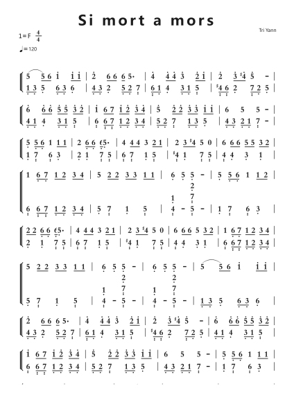 Si mort a mors钢琴简谱-undefined-免费下载-天天钢琴