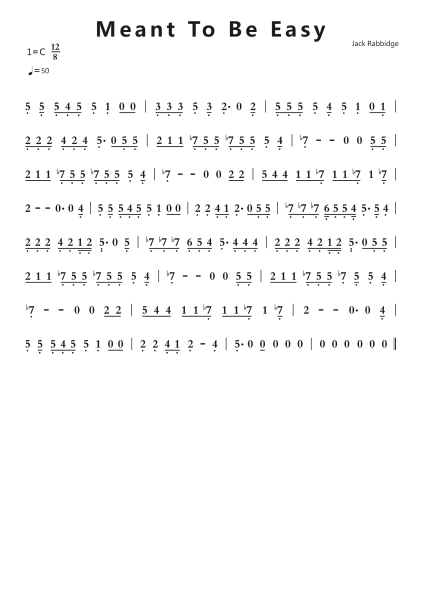 Meant To Be Easy钢琴简谱-undefined-免费下载-天天钢琴