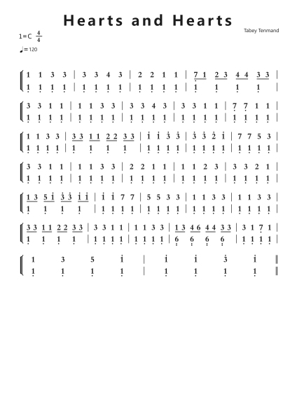 Hearts and Hearts钢琴简谱-undefined-免费下载-天天钢琴