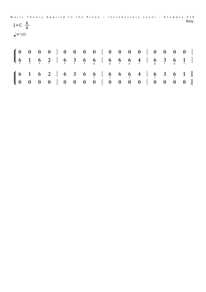 Music Theory Applied to the Piano – Introductory Level – Example 038钢琴简谱-undefined-免费下载-天天钢琴