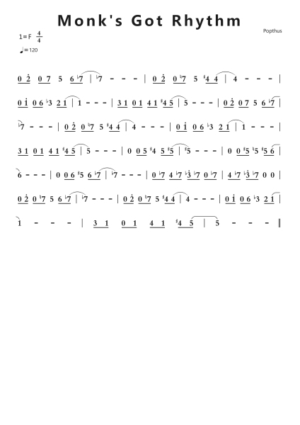 Monk's Got Rhythm钢琴简谱-undefined-免费下载-天天钢琴