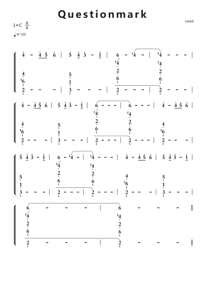 Questionmark钢琴简谱-undefined-免费下载-天天钢琴