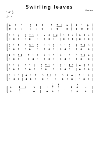 Swirling leaves钢琴简谱-undefined-免费下载-天天钢琴