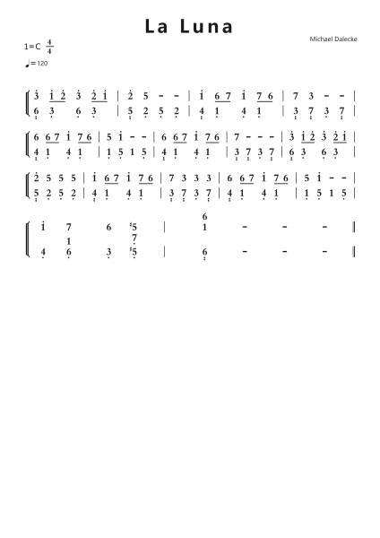 La Luna钢琴简谱-undefined-免费下载-天天钢琴