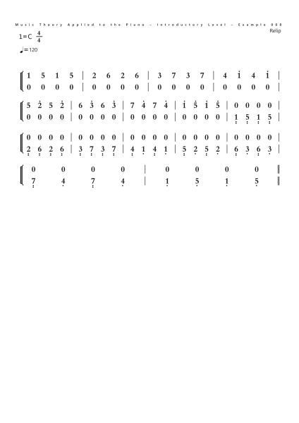Music Theory Applied to the Piano – Introductory Level – Example 008钢琴简谱-undefined-免费下载-天天钢琴